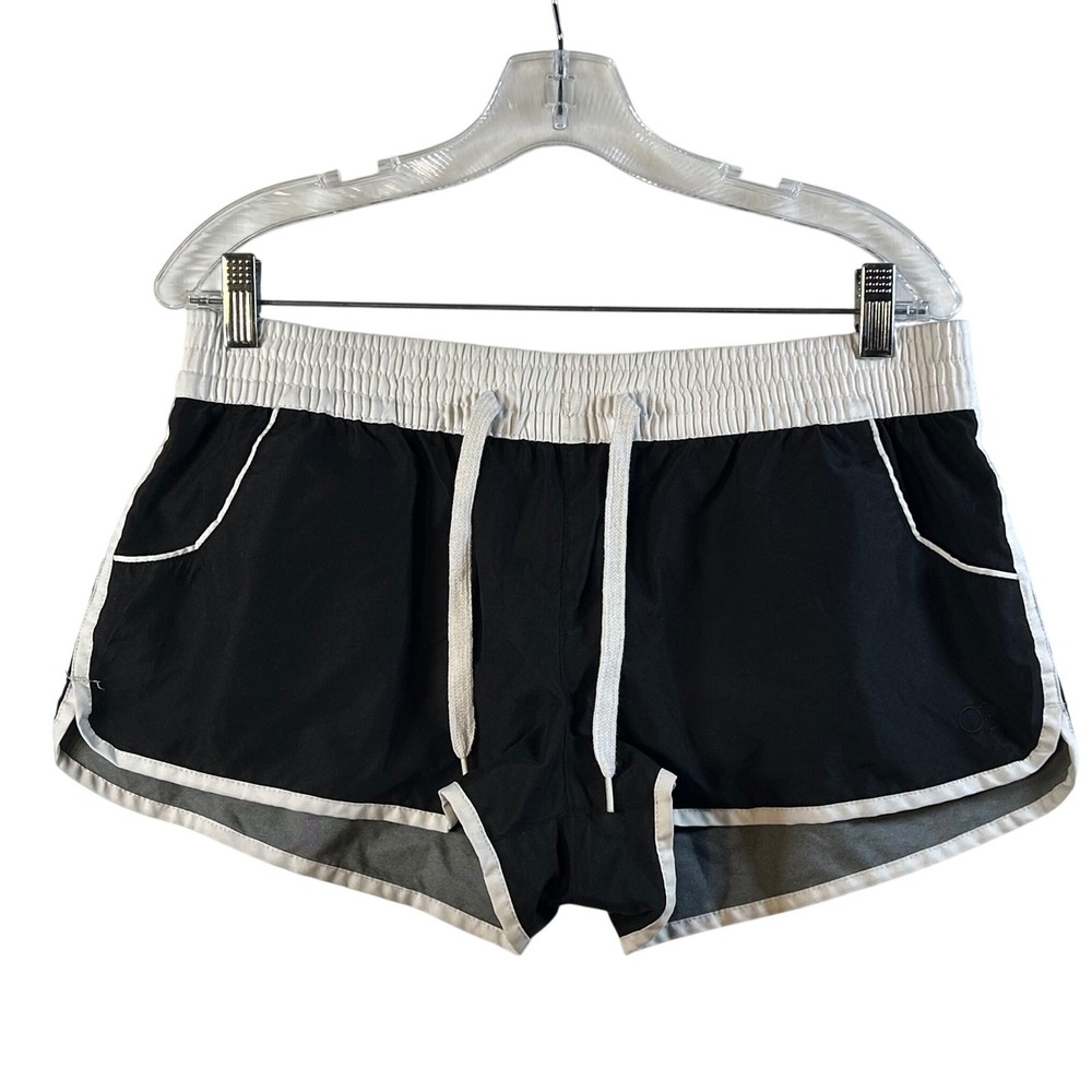 Ocean Pacific‎ OP Black White Trim Athletic Shorts Size Large with Pockets